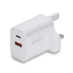 Lindy 30W USB Type A and C Charger UK Plug