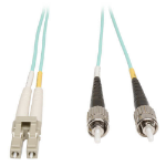 Eaton N818-10M fibre optic cable 2x LC 2x ST OFNR OM3 Aqua colour, Black, White