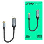 PREVO USBC-HDMI-ADA video cable adapter 0.2 m USB Type-C HDMI Type A (Standard) Black, Silver