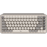 Logitech Pop Keys keyboard Universal RF Wireless + Bluetooth QWERTY English Grey, Sand