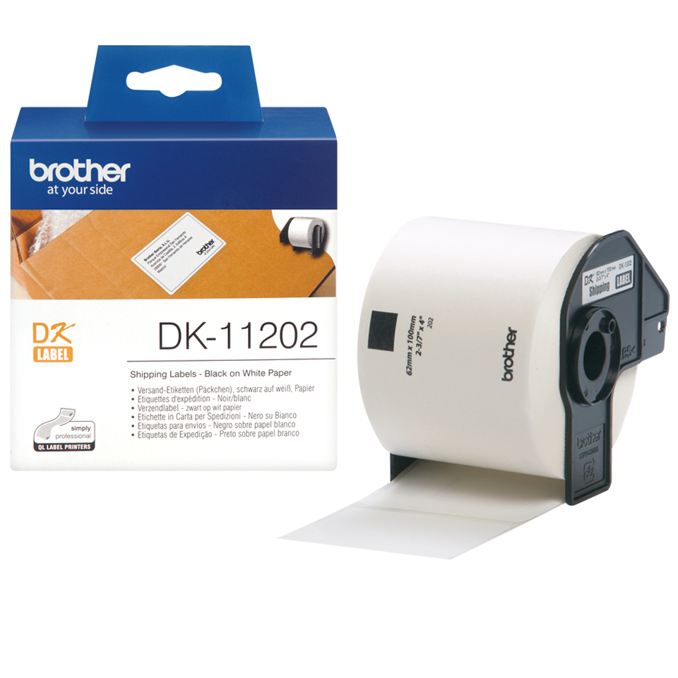 Image of Brother DK-11202 DirectLabel Etikettes 62mm x 100mm 300 for...