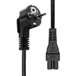 ProXtend Angled Type F (Schuko) to C5 Power Cable, Black 1m