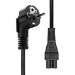 ProXtend Angled Type F (Schuko) to C5 Power Cable, Black 1m