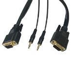 Videk SVGA 15HDD Plug to Plug Monitor Cable plus 3.5mm Audio Jack Plug 15Mtr
