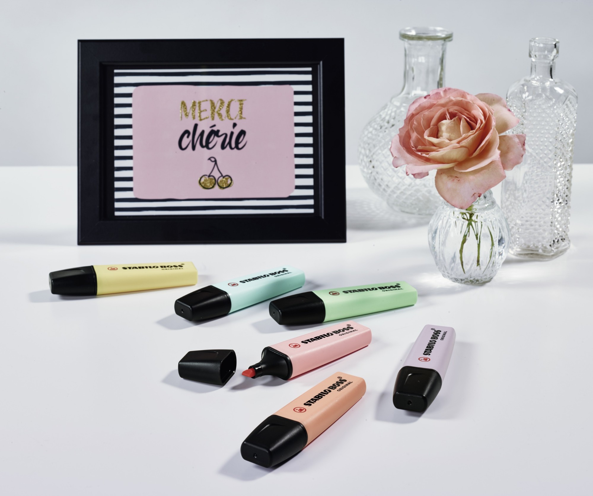 STABILO Boss Original Pastel marker 4 pc(s) Chisel tip Lilac, Mint, Pink, Turquoise