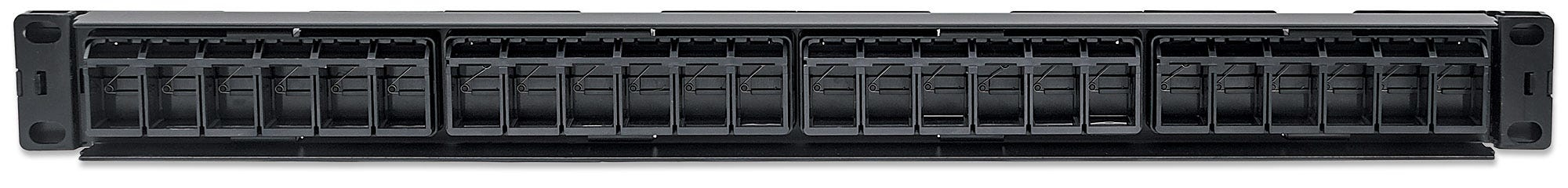 Intellinet Patch Panel, Blank, 1U, 24-Port, Black
