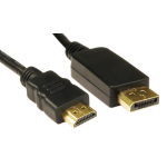 Cables Direct DisplayPort - HDMI, 1m Black