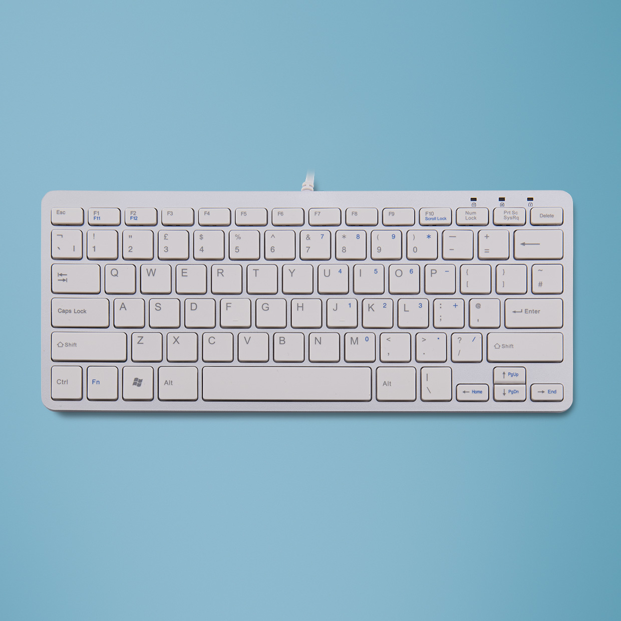 Image of R-Go Tools Compact R-Go ergonomic keyboard, QWERTY (UK), wired, white
