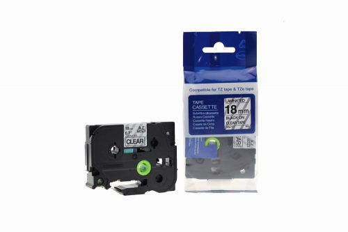 CTS Compatible Brother P Touch TZe-141 Black on Clear also for TZ-141 Label Cassette