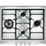 Smeg Cucina SR264XGH2 hob Black, Silver Built-in 60 cm Gas 4 zone(s)
