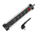 LogiLink Outlet Strip, 4 safety sockets, w/ USB-A & USB-C Port, aluminum, desktop