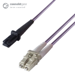 connektgear 4m Duplex Fibre Optic Multi-Mode Cable OM4 50/125 Micron MT to LC Purple