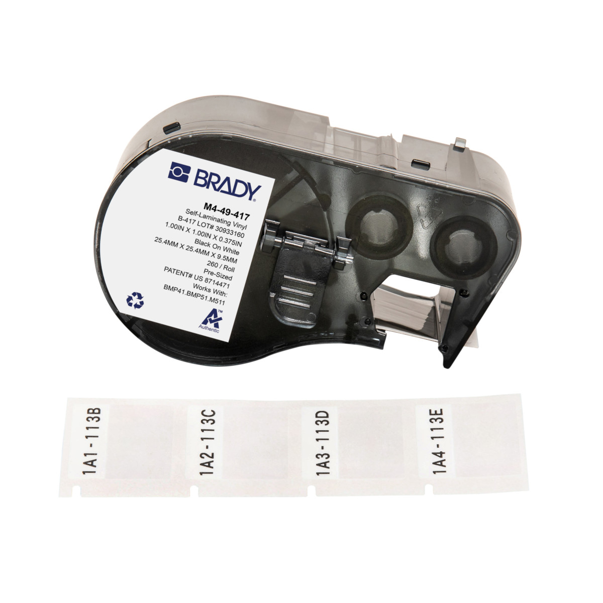 Brady M4-49-417 printer label Black, White Self-adhesive printer label