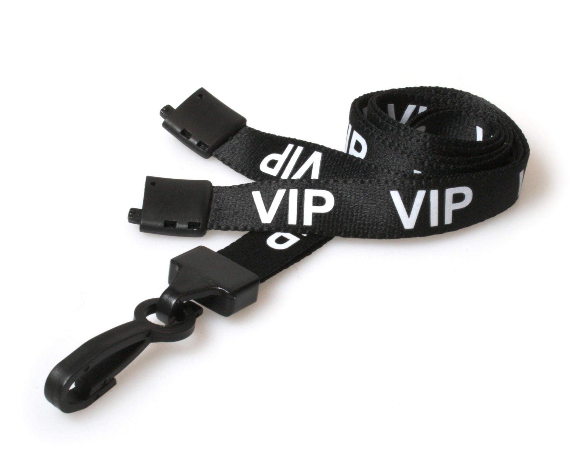 Digital ID 15mm Recycled Black VIP Lanyards with Plastic J Clip (Pack of 100)