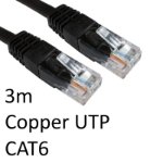 SmartTeck RJ45 (M) to RJ45 (M) CAT6 3m Black OEM Moulded Boot Copper UTP Network Cable