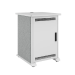 Middle Atlantic Products Forum Side Cart Rack, 12RU, 27" Deep, Wilsonart Designer White, White Powdercoat, Silver Gray Felt