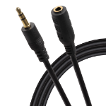 Maplin 3.5mm Aux Stereo 3 Pole TRS Jack Plug to 3.5mm Female Jack Plug Extension Cable - Black - 10m