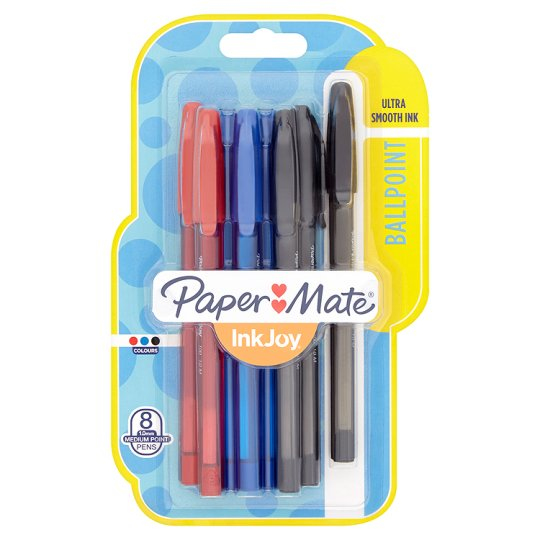 Image of Papermate InkJoy 100 ST Black, Blue, Red Stick ballpoint pen...