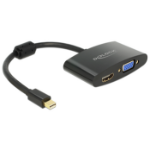 DeLOCK 65553 video cable adapter 0.18 m Mini DisplayPort HDMI + VGA (D-Sub) Black