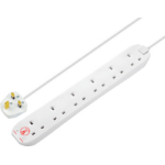 Masterplug ECO-Surge 7-Outlet Surge Protector, 6 ft. Cord, 1080 Joules, 6 Individually Controlled Outlets, Black Housing