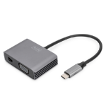 Digitus USB Type-Câ„¢ 4 K 2-in-1 Mini DisplayPort + VGA Graphics Adapter