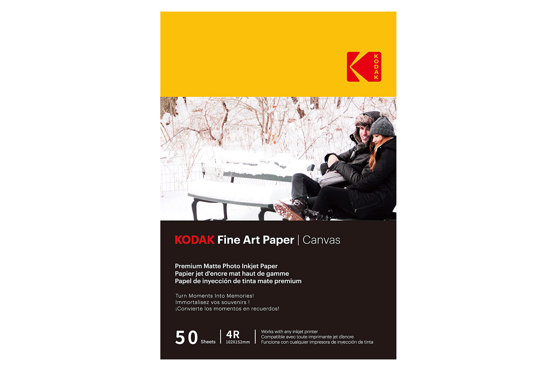 9891-091 KODAK Fine Art Canvas 4R 102x152mm Premium Matte Photo Inkjet Paper - 50 Sheets
