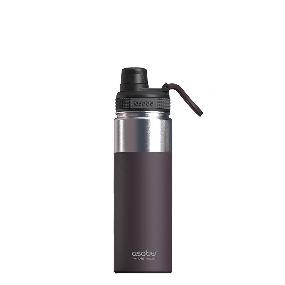 Image of Asobu Alpine Flask - 530 ml - Hiking - Burgundy - Stainless steel...