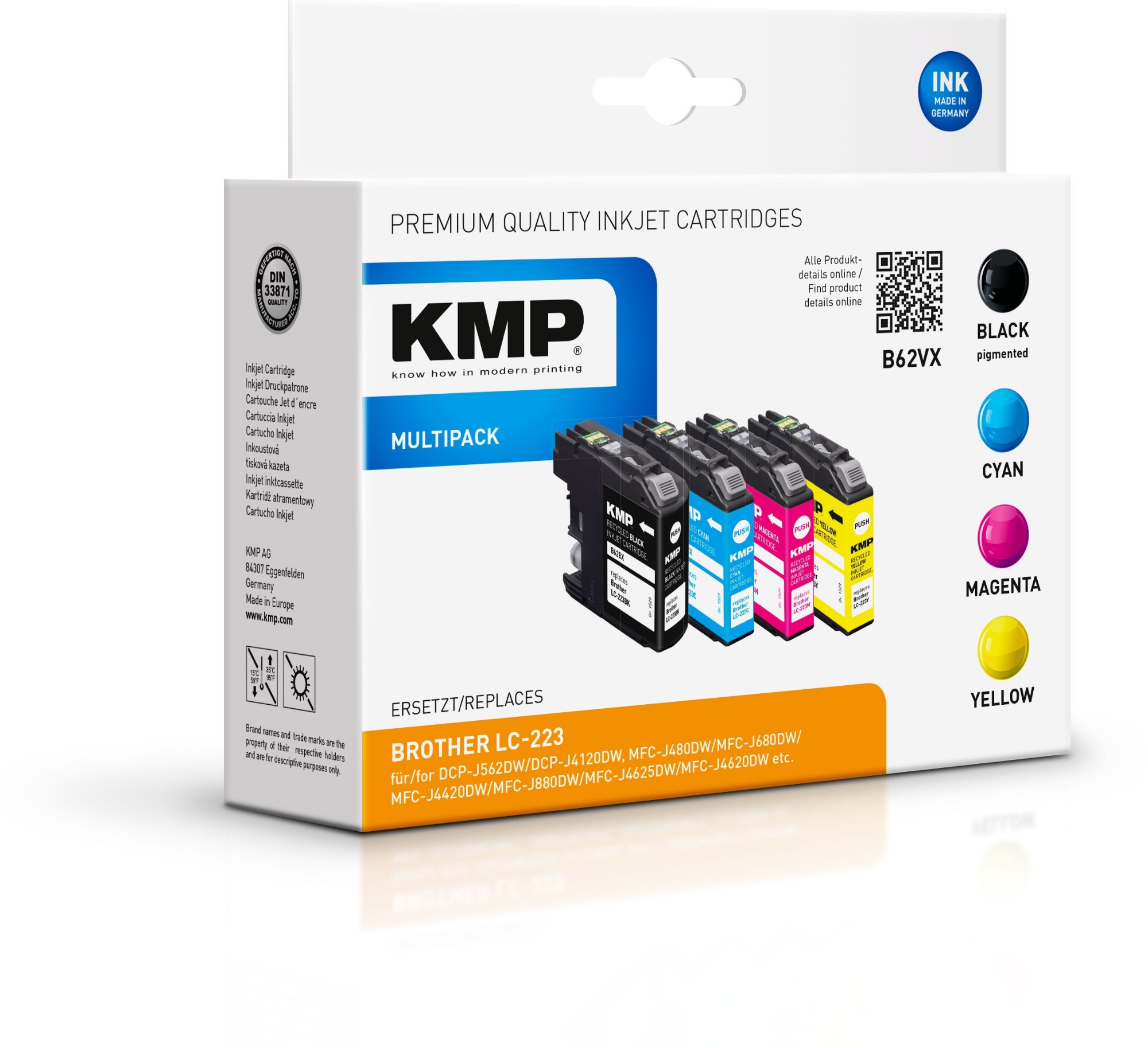 KMP B62VX ink cartridge 4 pc(s) Compatible Black, Cyan, Magenta, Yellow