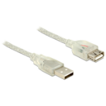 DeLOCK 5m, 2xUSB2.0-A USB cable USB 2.0 USB A Transparent