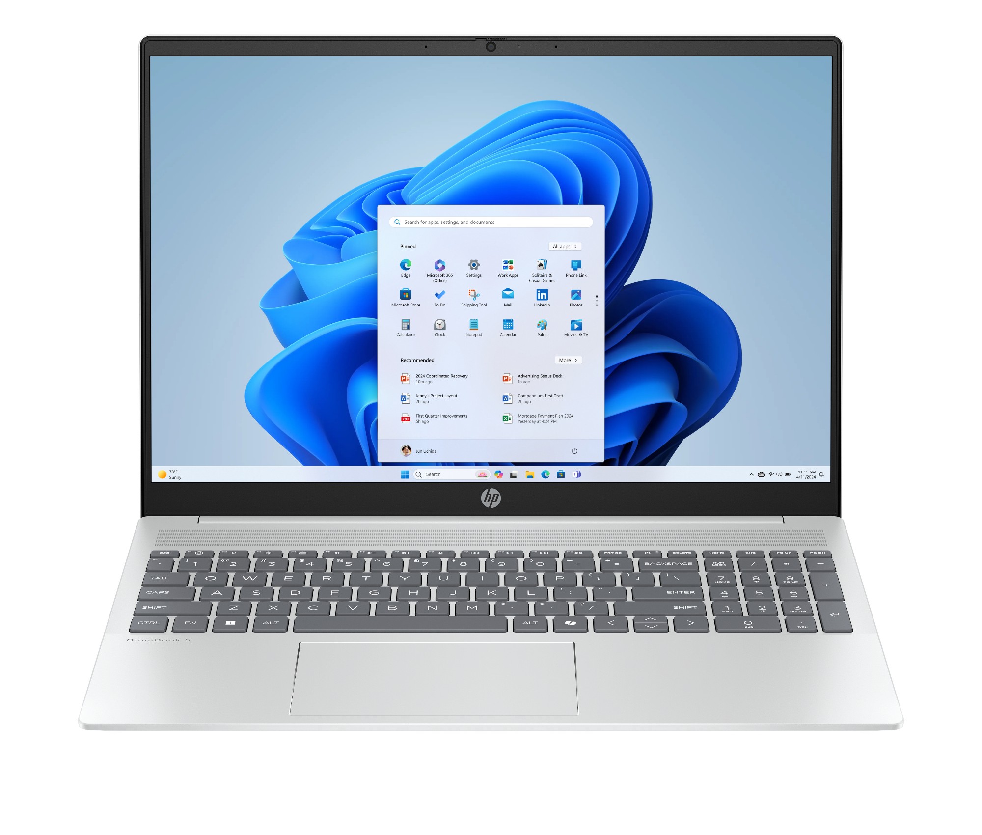 HP OmniBook 5 Laptop 16-ba1004na Intel® Core™ i5 i5-1334U 40.6 cm (16") 2K 16 GB LPDDR5x-SDRAM Wi-Fi 6 (802.11ax) Windows 11 Home