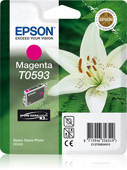 Image of Epson C13T05934010/T0593 Ink cartridge magenta, 520 pages 13ml for...