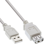 InLine USB 2.0 Extension Cable Type A male / female, beige, 1.8m