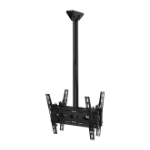 B-Tech Back-to-Back Universal Flat Screen Ceiling Mount with Tilt (VESA 400) - 3m Ø50mm Pole