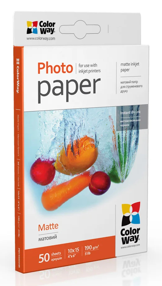 Matte 6x4 190gms Photo Paper 50 Sheets