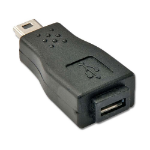 Lindy USB Adapter, USB Micro-B Female to Mini-B Male