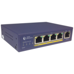 Amer Networks SD4P1 network switch Unmanaged L2 Fast Ethernet (10/100) Blue Power over Ethernet (PoE)