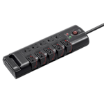 Monoprice 15875 surge protector Black 10 AC outlet(s) 120 V 94.5" (2.4 m)