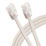 Maplin RJ45 CAT6 UTP Flat Ethernet LAN Cable - Beige, 1m