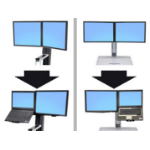 Ergotron WorkFit Convert-to-LCD & Laptop Kit from Dual Displays 20" Desk