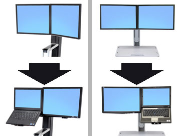 Ergotron WorkFit Convert-to-LCD & Laptop Kit from Dual Displays 50.8 cm (20") Desk