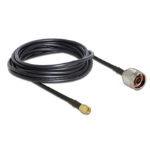 DeLOCK 89465 coaxial cable RG-58 5 m N plug SMA plug Black