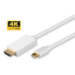 Microconnect MDPHDMI3-4K video cable adapter 3 m Mini DisplayPort HDMI Type A (Standard) White