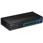 Trendnet TPE-082WS network switch Managed Gigabit Ethernet (10/100/1000) Power over Ethernet (PoE) 1U Black