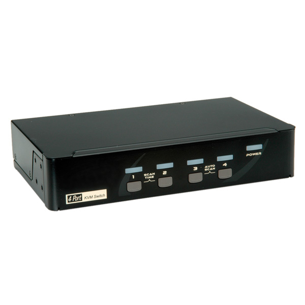KVM Switch, 1 User - 4 PCs, DisplayPort, with USB Hub
