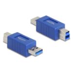 DeLOCK 67213 tussenstuk voor kabels USB Type-A USB Type-B Blauw