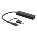 4XEM 4XUSBCAHUB3ATAA interface hub USB 3.2 Gen 1 (3.1 Gen 1) Type-A + Type-C 5000 Mbit/s Black