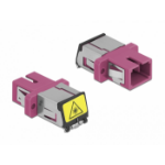 DeLOCK Optical Fiber Coupler with laser protection flip SC Simplex female to SC Simplex female Multi-mode violet
