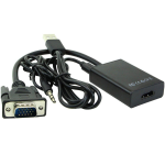 Microconnect MONGGHDMI video cable adapter 0.3 m VGA (D-Sub) HDMI Black