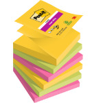 Post-It Post it Super Sticky Z Notes Carnival Colours 76x76mm 90 Sheets (Pack 6) 7100263205