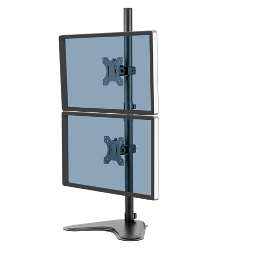 Image of Fellowes Seasa Dual Stacking Monitor Arm - Freestanding Monitor...